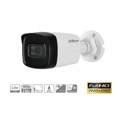 DAHUA HAC-HFW1200TL-0360B, 2Mpix, 3.6m Lens, 40 Mt Gece Görüşü, Bullet Kamera