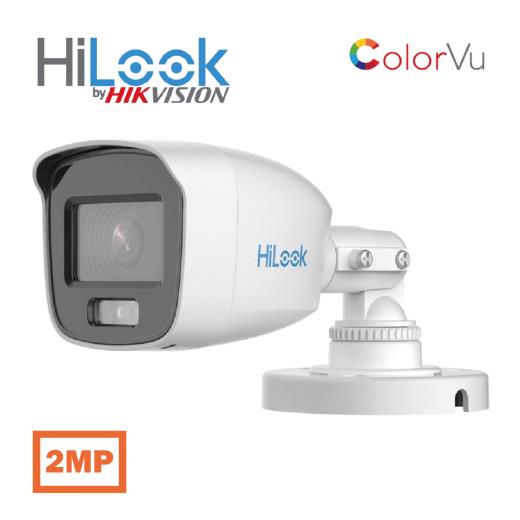HILOOK THC-B129-LPS, 2Mpix, 2.8mm Lens, 20Mt Gece Görüşü, IP66, Color Vu, Dahili Mikrofon, Bullet Kamera