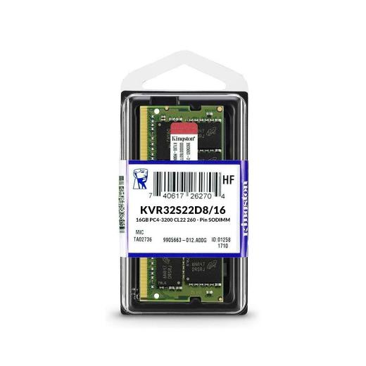 KINGSTON KVR32S22D8/16, 16Gb, 3200Mhz, DDR4, Sodimm Notebook RAM, 1,2V, CL22