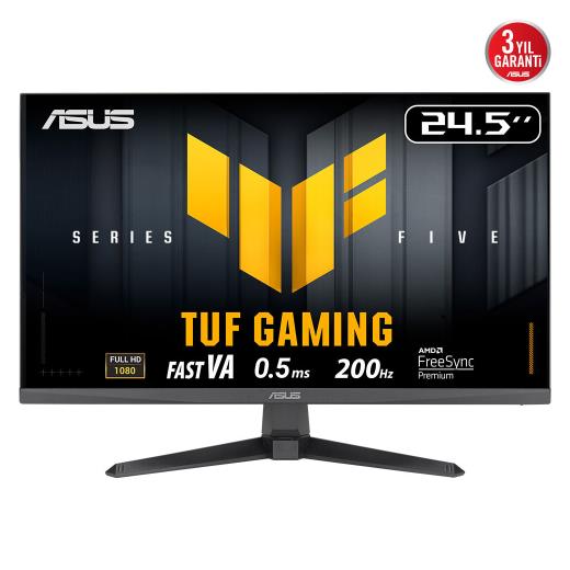 ASUS TUF GAMING VG257Q5A 24,5" 0.5ms, 200Hz, Full HD, DP, 2xHDMI, Hoparlör, VA Panel, ELMB Sync Premium, GAMING Monitör