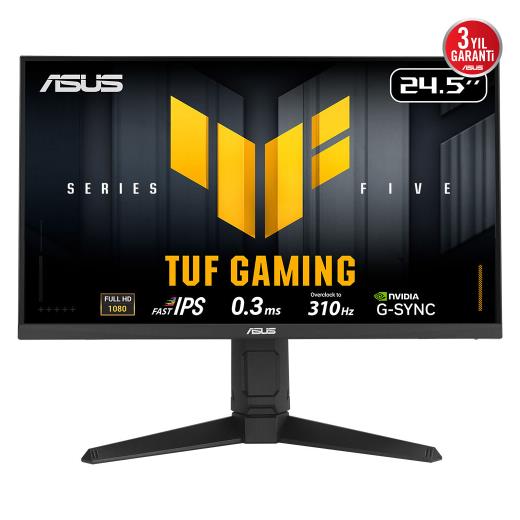 ASUS TUF GAMING VG259QMRL5A 24,5" 0.3ms, 310Hz, Full HD, DP, 2xHDMI, Hoparlör, Pivot, Fast IPS LED, ELMB Sync Premium, GAMING Monitör