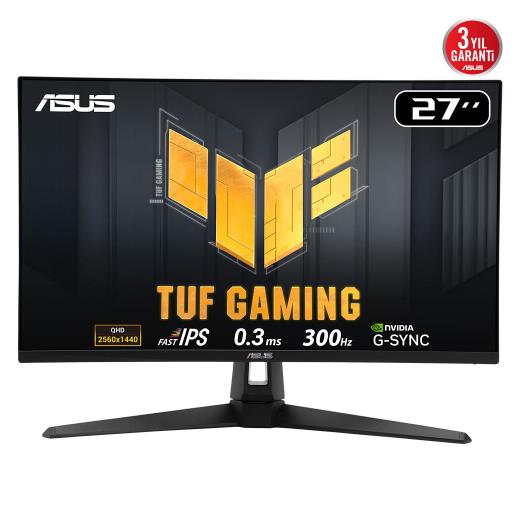 ASUS TUF GAMING VG27AQM5A 27" 0.3ms, 300Hz, QHD, DP, 2xHDMI, USB, Hoparlör, Fast IPS LED, ELMB Sync Premium, GAMING Monitör