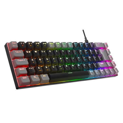 ACER eMachines, EAK68, Siyah/Gri, USB Kablolu, RGB Backlight, RED Switch, Mekanik, Türkçe Q, 68 Tuşlu, Gaming Klavye