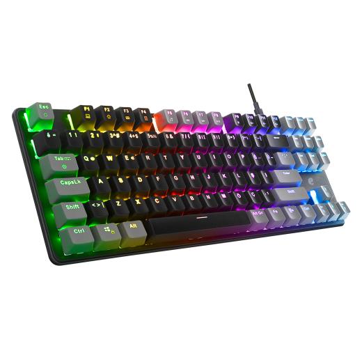 ACER eMachines, EAK87, Siyah/Gri, USB Kablolu, RGB Backlight, RED Switch, Mekanik, Türkçe Q, 87 Tuşlu, Gaming Klavye