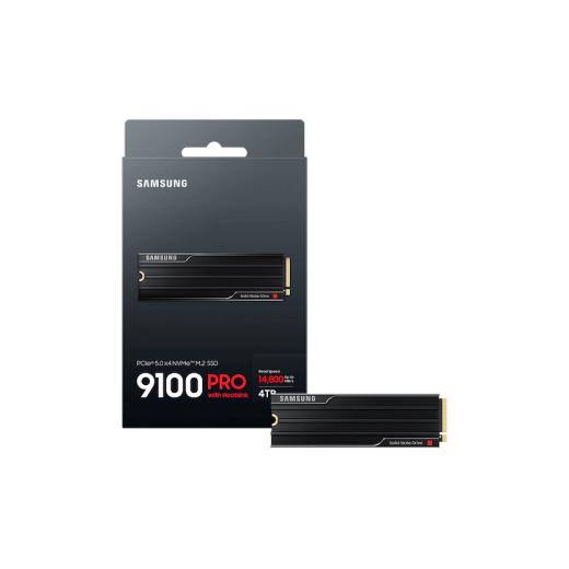 SAMSUNG MZ-VAP4T0CW, 9100 PRO, 4TB, 14800/13400, Gen5, NVMe PCIe M.2 2280, SSD (Soğutuculu) (Türkiye Distribütörü Garantili)