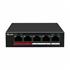 HILOOK NS-0105P-35(B), 4 Port, Megabit, PoE 35W, 1 Port Megabit Uplink, Long Range 250Metre, Yönetilemez, Masaüstü Switch
