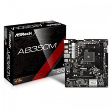 Asrock AB350M, 1x PCIeX16(Gen3), 3200+(OC) DDR4 Ram, Micro ATX AM4 Anakart AMD Ryzen İşlemci  Bristol Ridge APU Desteği - 1