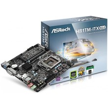 Asrock H81TM-ITX  R2.0 LGA1150 DDR3 SATA3 USB3 Thin Mini-ITX Anakart - 1