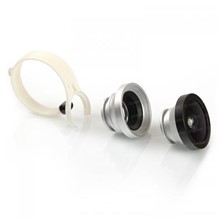 Dark 3in1 Universal Klip Geniş Açı / Makro / Balık Gözü Lens Kiti (Gümüş) - 1
