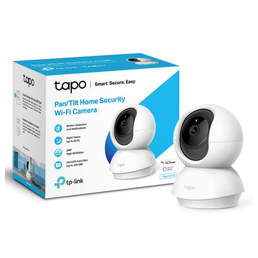 TP-LINK Tapo C210, 3,0Mpix, İç ve Dış Mekan, WiFi,  9Mt. Gece Görüşü, 360 Dönüş, Dikey ve Yatay Hareket, İki Yönlü Ses Güvenlik Kamerası