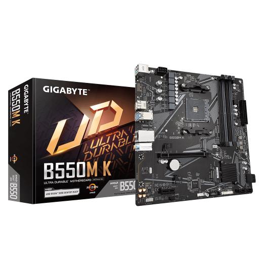 GIGABYTE B550M K, rev.1.0, 4xDDR4, 2xM.2, DP, HDMI, AM4 Soket Anakart